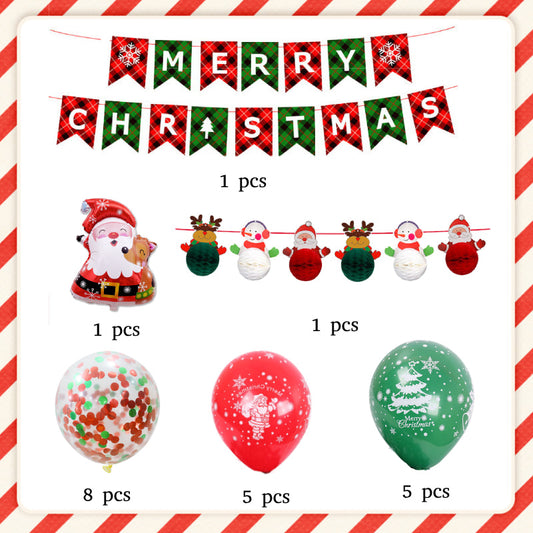 Christmas Balloons Set Banner Latex Balloons for Christmas Party Decorations Supplies