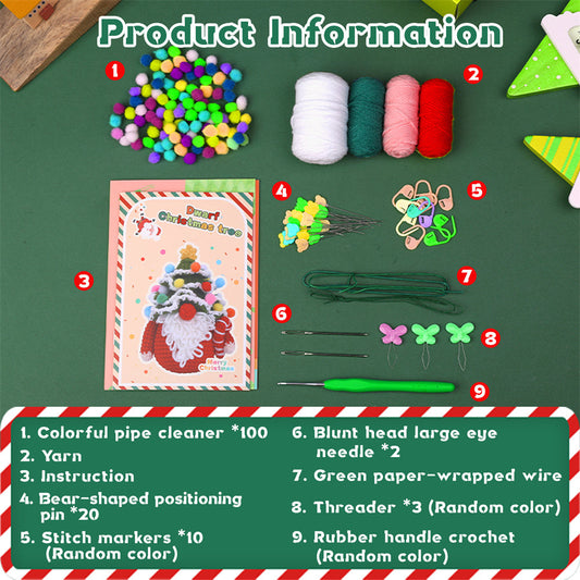 Christmas Gnome DIY Crochet Kit for Beginners with Step-by-Step Video Tutorials Gifts for Adults and