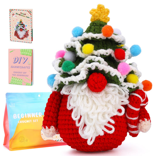 Christmas Gnome DIY Crochet Kit for Beginners with Step-by-Step Video Tutorials Gifts for Adults and